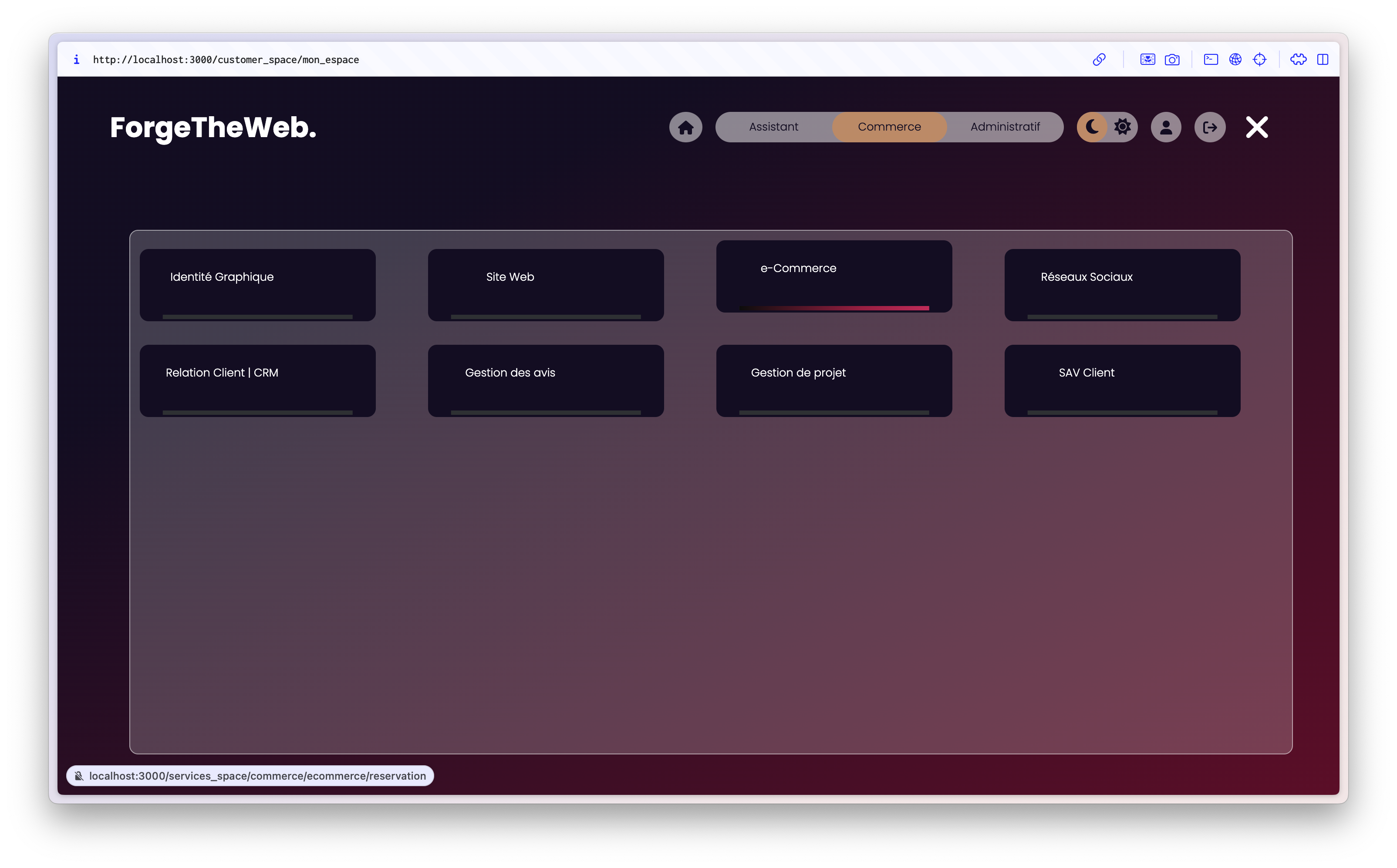 Forge the Web landing page